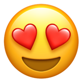 Lächelndes Gesicht mit Herz-Augen Emoji